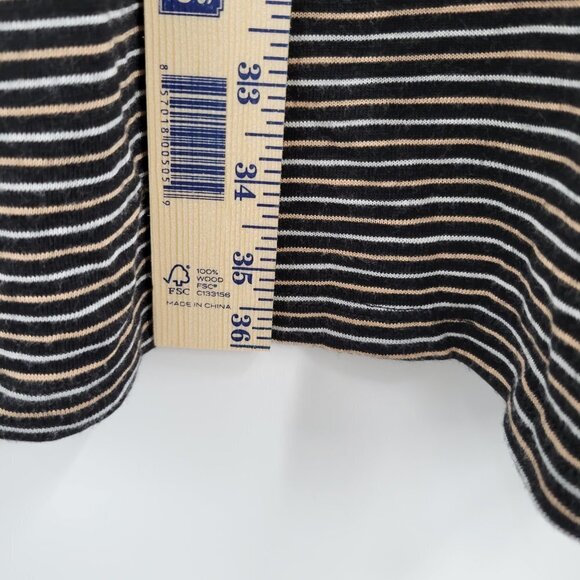 Madewell Women Black Striped Scoop Neck Knit Sleeveless Stretchable Mini Dress - Picture 10 of 11